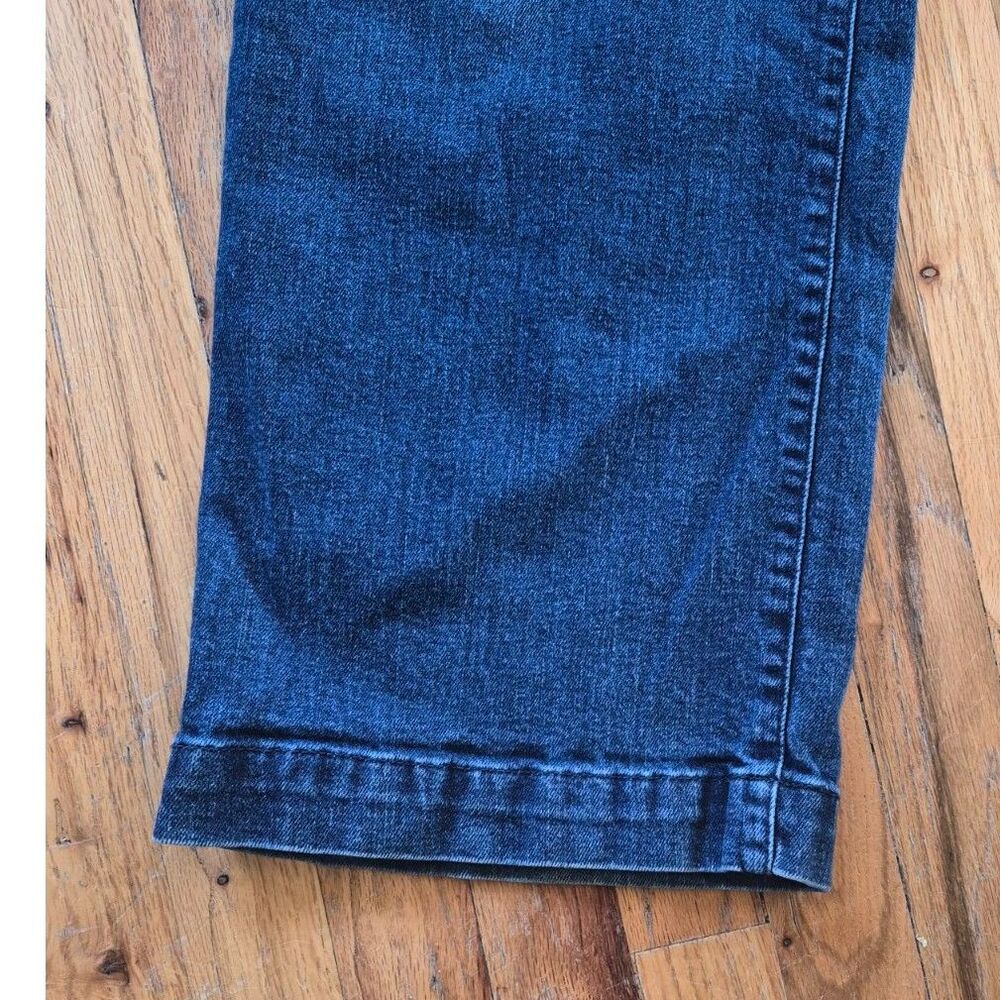 Old Navy Extra High-Waisted Straight Leg Patch Pocket Jeans Blue Denim 6 - Picture 5 of 13